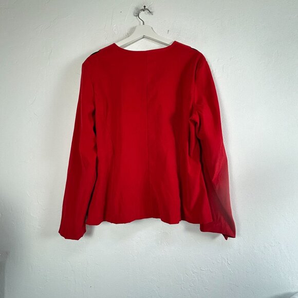 Vintage Sag Harbor Womens Checkerboard Zip Front Jacket 16W Red Black Stretch - Picture 2 of 7